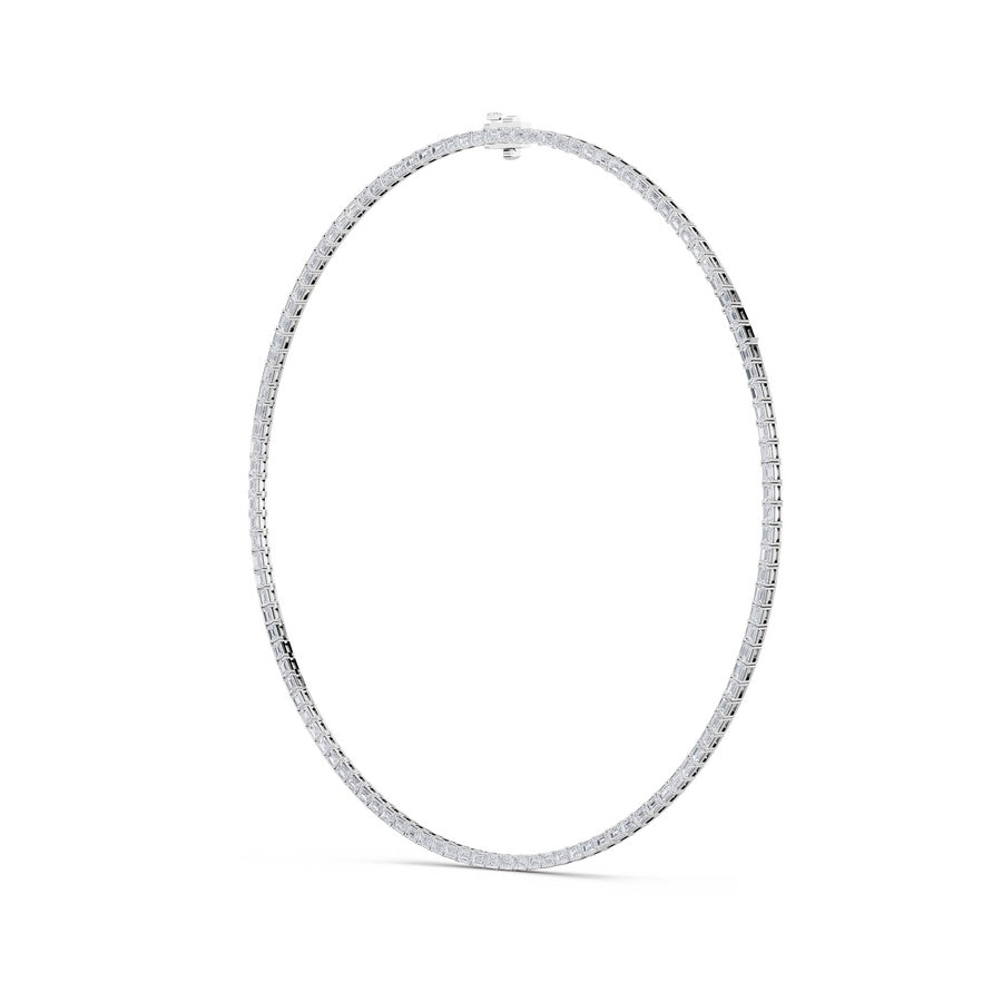29Cttw Emerald Shaped Lab Grown Diamond Tennis Necklace in 14K Gold (F/VS)