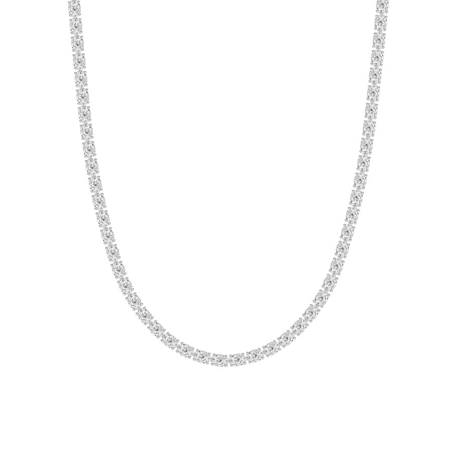 Oval Shape Lab Grown Diamond Tennis Necklace lab grown diamond