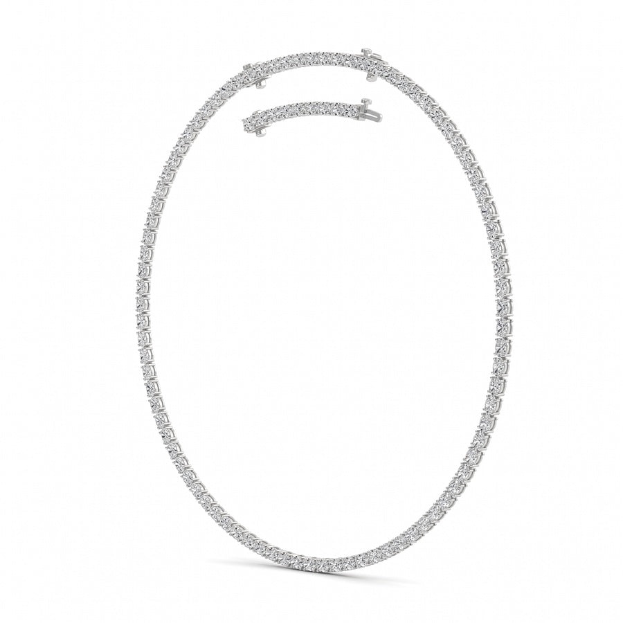 25Cttw Oval Shaped Lab Grown Diamond Tennis Necklace in 14K Gold (F/VS)