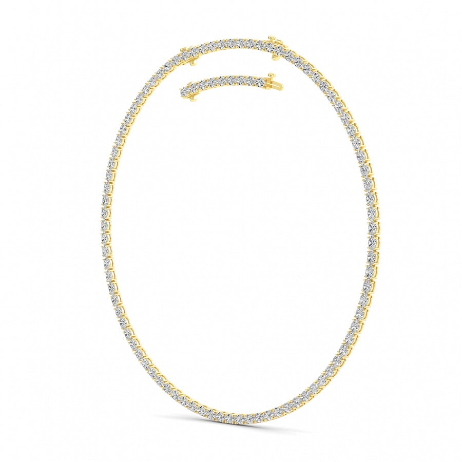 25Cttw Oval Shaped Lab Grown Diamond Tennis Necklace in 14K Gold (F/VS)