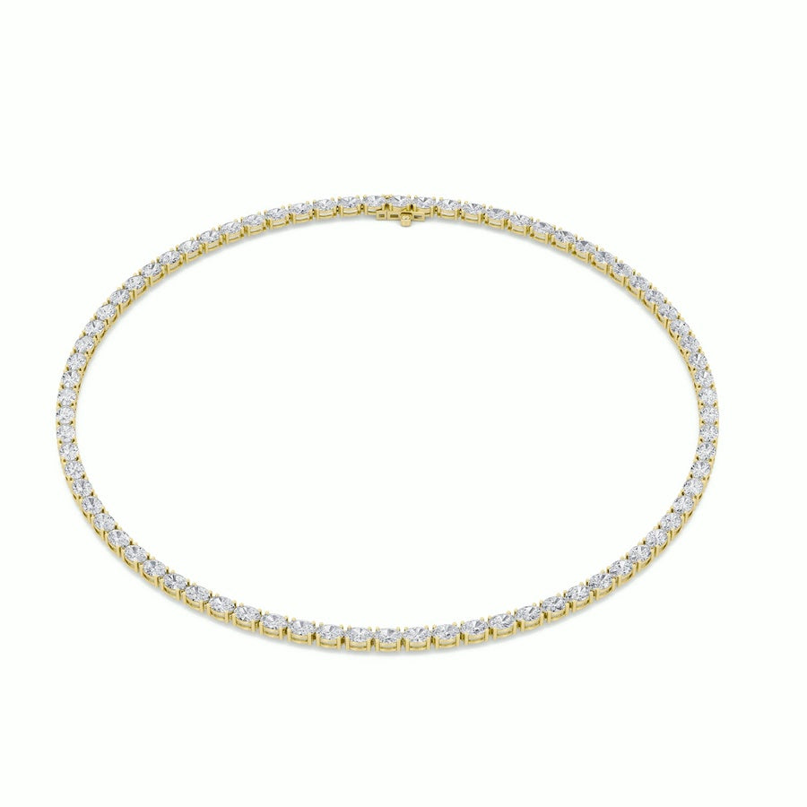 36Cttw Oval Shaped Lab Grown Diamond Tennis Necklace in 14K Gold (F/VS)