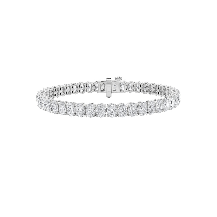 6Cttw Oval Shaped Lab Grown Diamond North South Bracelet in 14K Gold (F/VS)