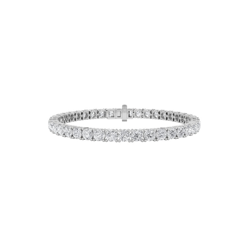 13CTW Round Shaped Lab Grown Diamond Tennis Bracelet in 14K Gold (F/VS)