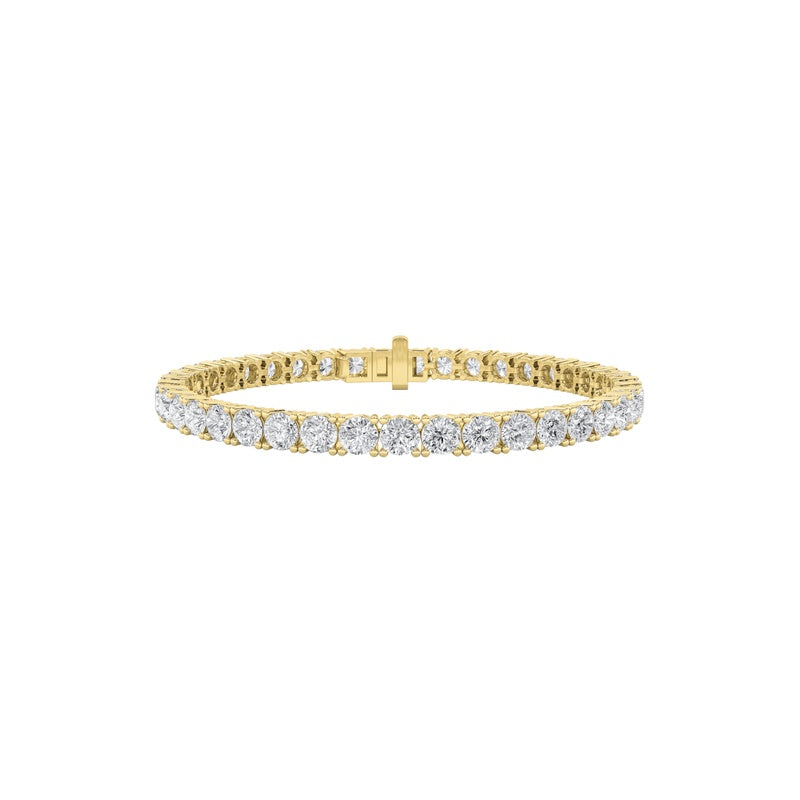 13CTW Round Shaped Lab Grown Diamond Tennis Bracelet in 14K Gold (F/VS)