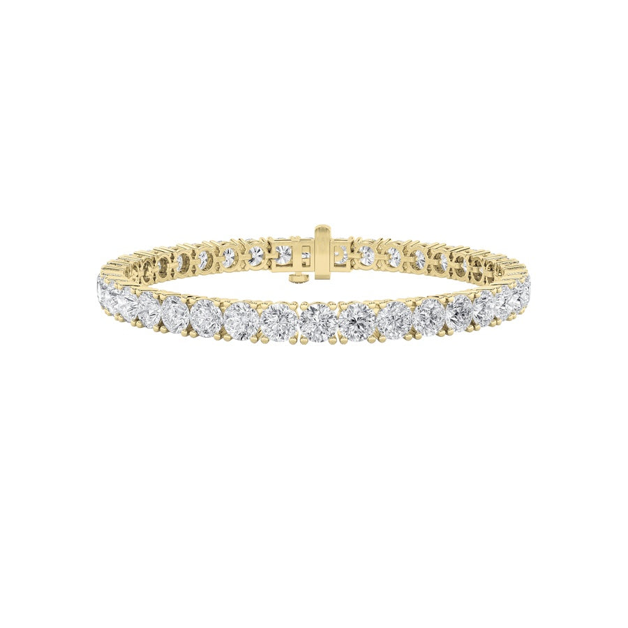 15Cttw Round Shaped Lab Grown Diamond Tennis Bracelet in 14K Gold (F/VS)