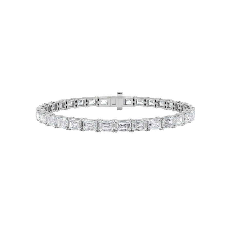 8.5Cttw Emerald Shaped Lab Grown Diamond East & West Bracelet in 14K Gold (F/VS)