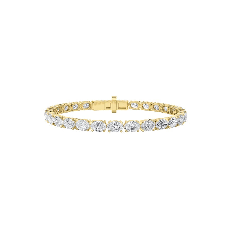 4.5Cttw Oval Shaped Lab Grown Diamond East & WestBracelet in 14K Gold (F/VS)