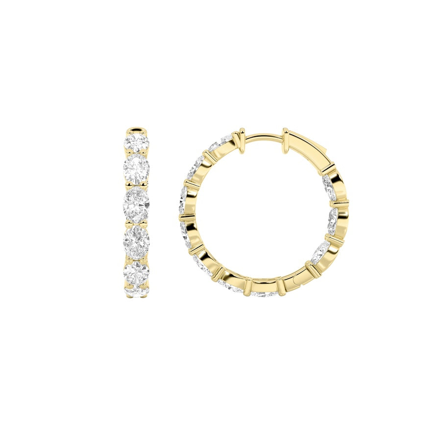 8Cttw Oval Shaped Lab Grown Diamond Inside Out Hoop Earrings in 14K Gold (F/VS)