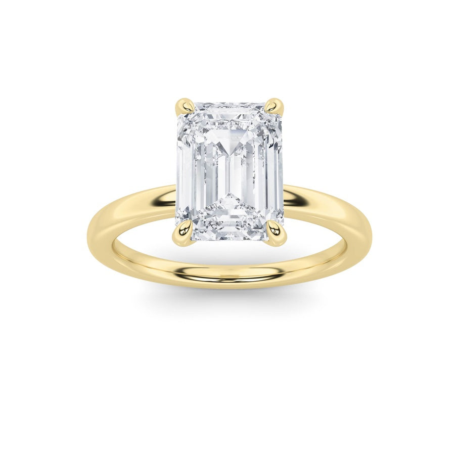 1.5Cttw Emerald Shaped Lab Grown Diamond Classic Solitaire Ring in 14K Gold (F/VS)