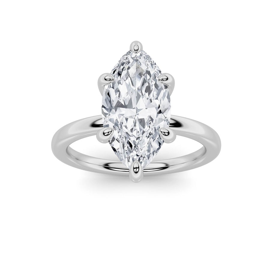 1CTW Marquise Shaped Lab Grown Diamond Classic Solitaire Ring in 14K Gold (F/VS)