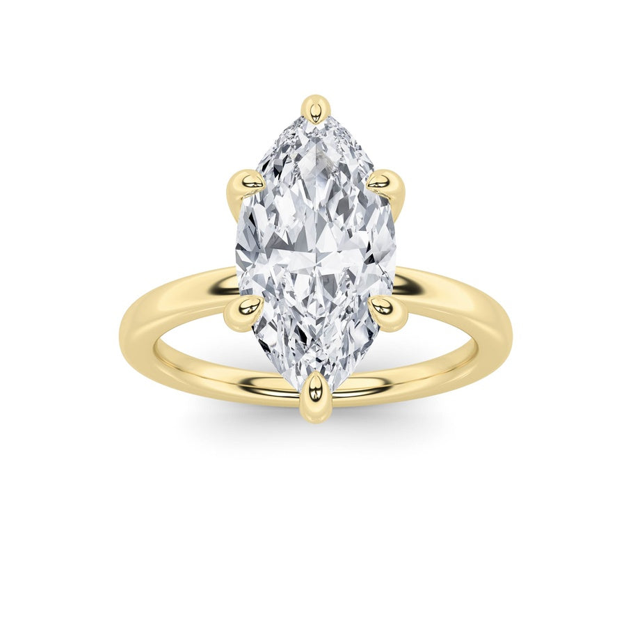 1Cttw Marquise Shaped Lab Grown Diamond Classic Solitaire Ring in 14K Gold (F/VS)