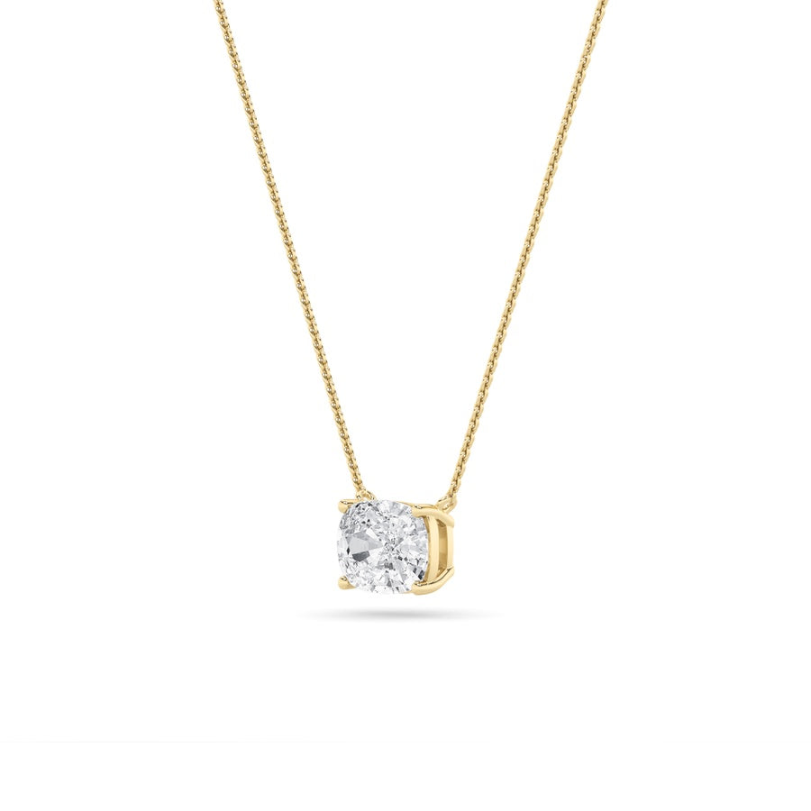 Cushion Shape East West Solitaire Necklace lab grown diamond