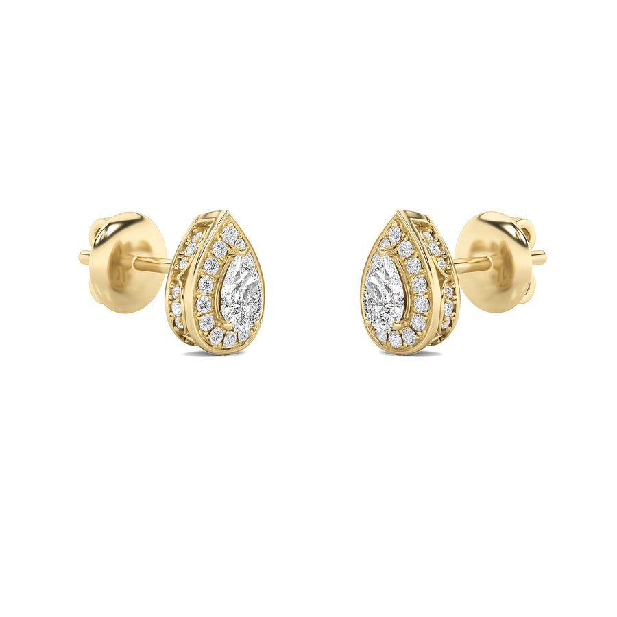 Pear Shape Lab Grown Diamond F Vvs Halo Stud Earrings lab grown diamond
