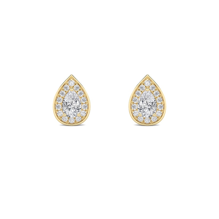 Pear Shape Lab Grown Diamond F Vvs Halo Stud Earrings lab grown diamond