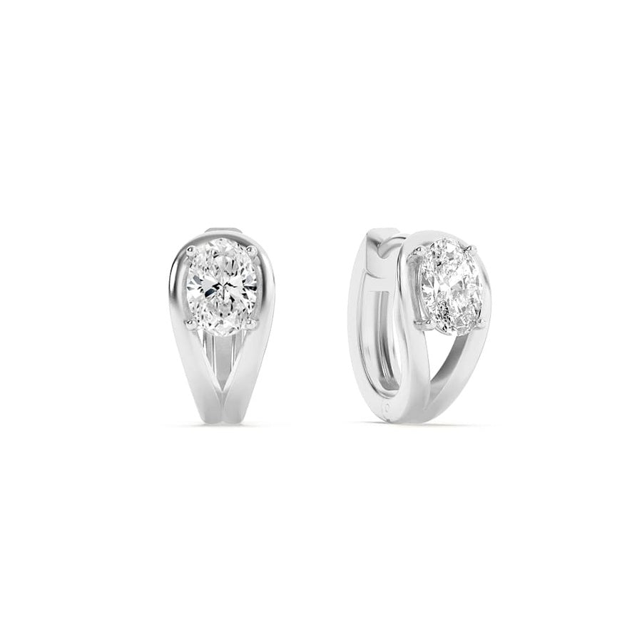 1.5Cttw Oval Shaped Lab Grown Diamond (F/VS) Fashion Earrings in 14K Gold