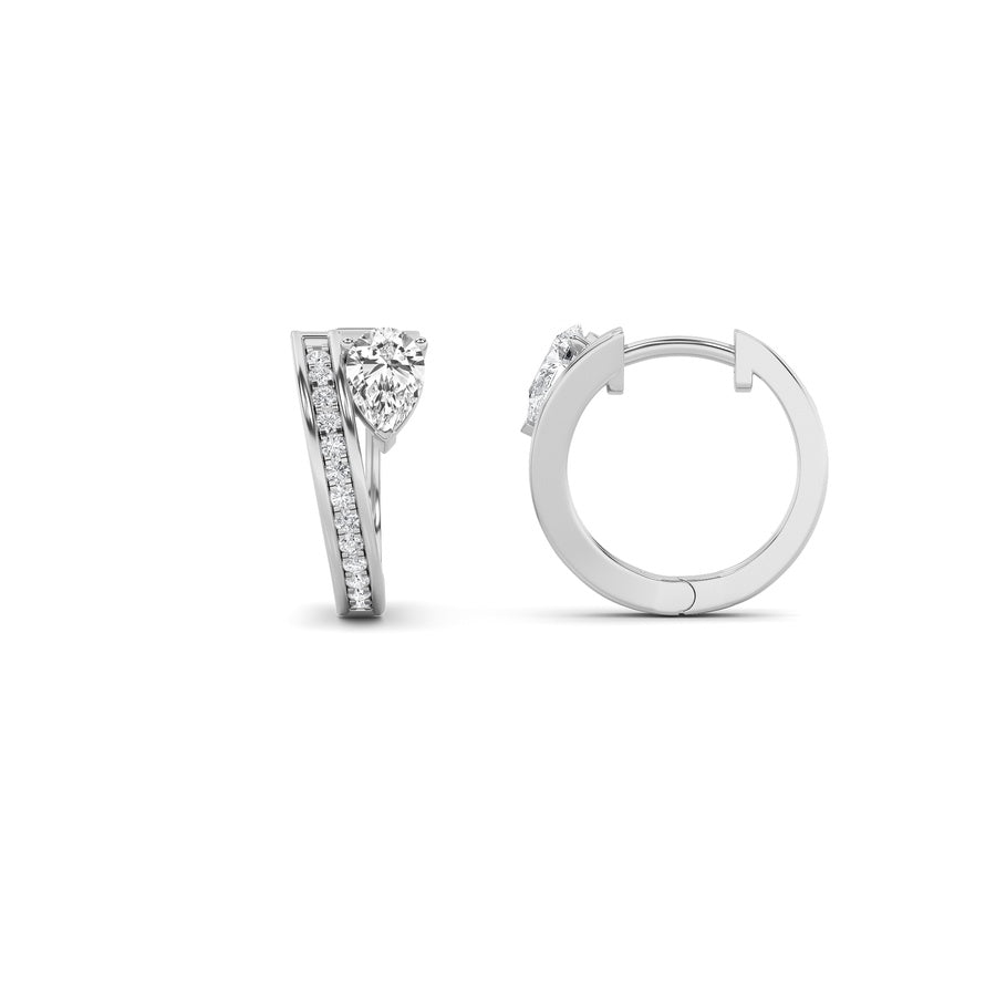 1.25Cttw Pear Shaped Lab Grown Diamond (F/VS) Fashion Earrings in 14K Gold