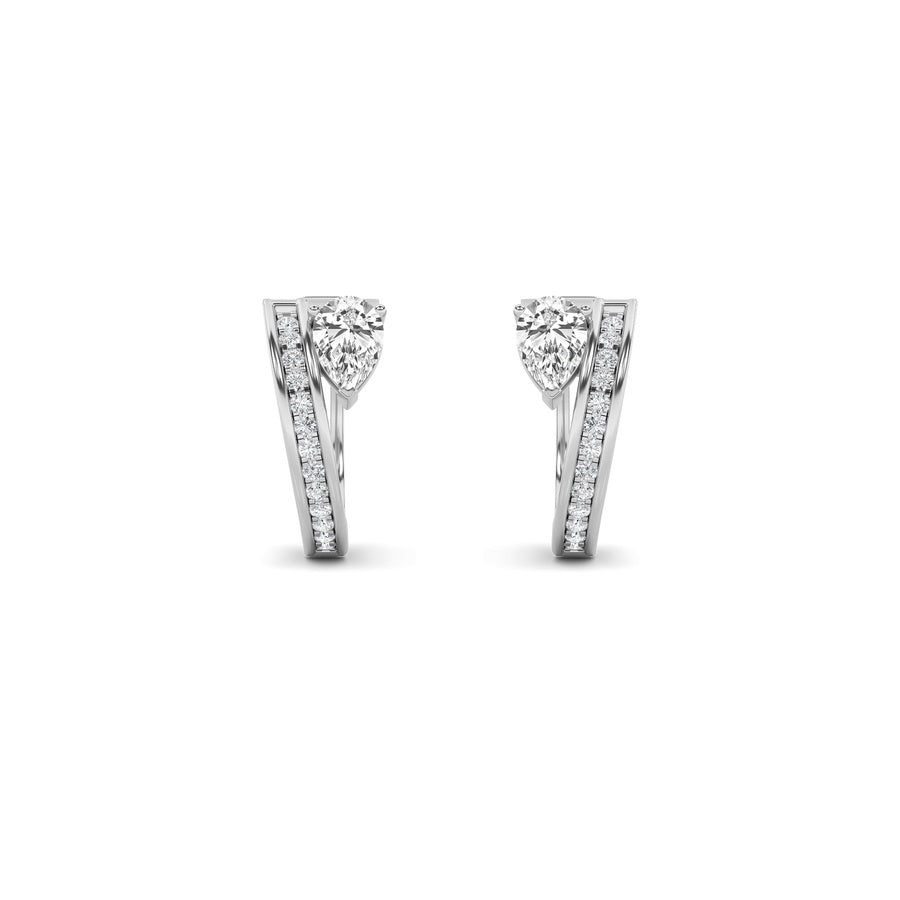 1.25Cttw Pear Shaped Lab Grown Diamond (F/VS) Fashion Earrings in 14K Gold
