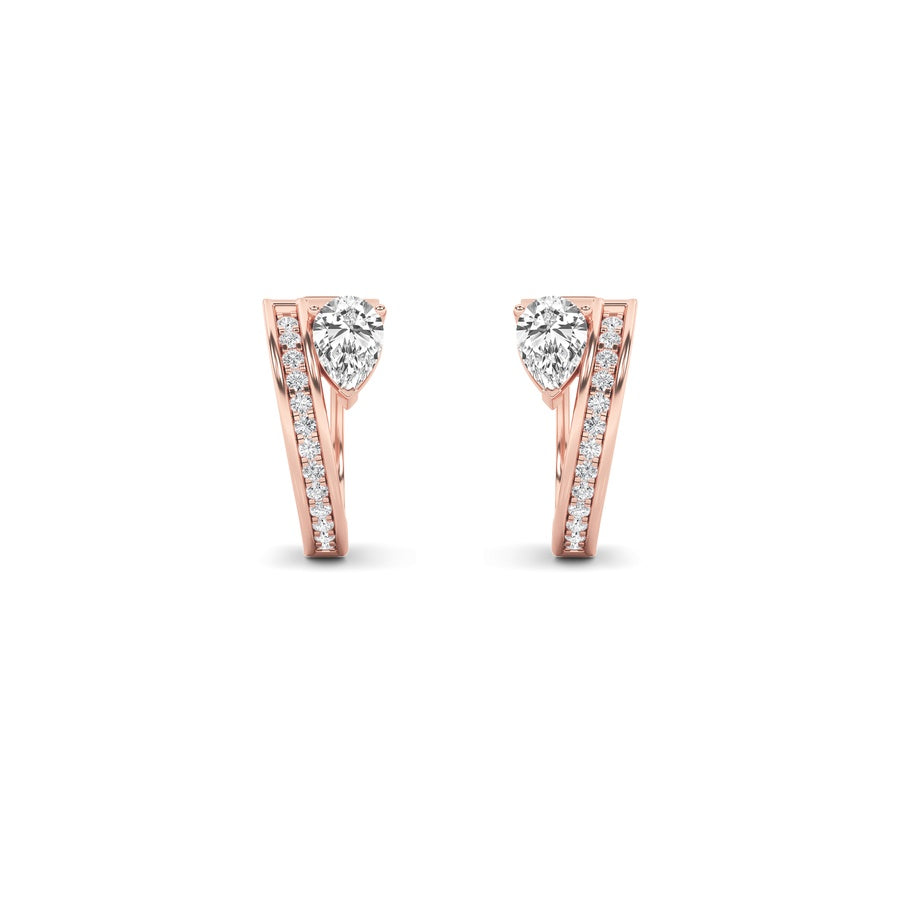 1.25Cttw Pear Shaped Lab Grown Diamond (F/VS) Fashion Earrings in 14K Gold