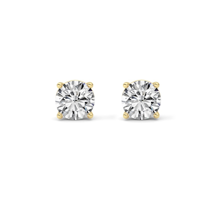 4Cttw Round Shaped Lab Grown Diamond (G/VS) Stud Earrings in 14K White Gold