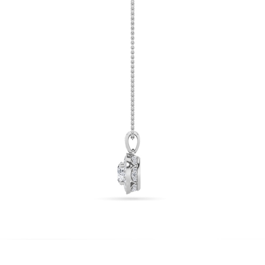 Round Shape Halo Pendant lab grown diamond