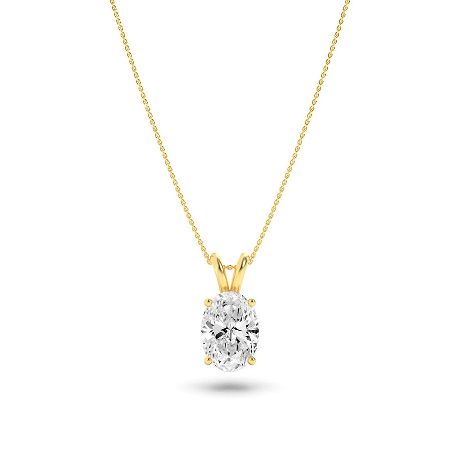 Oval Shape Split Bale Solitaire Pendant lab grown diamond