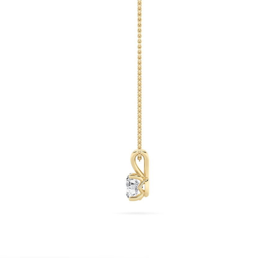 Round Shape Split Bale Solitaire Pendant lab grown diamond