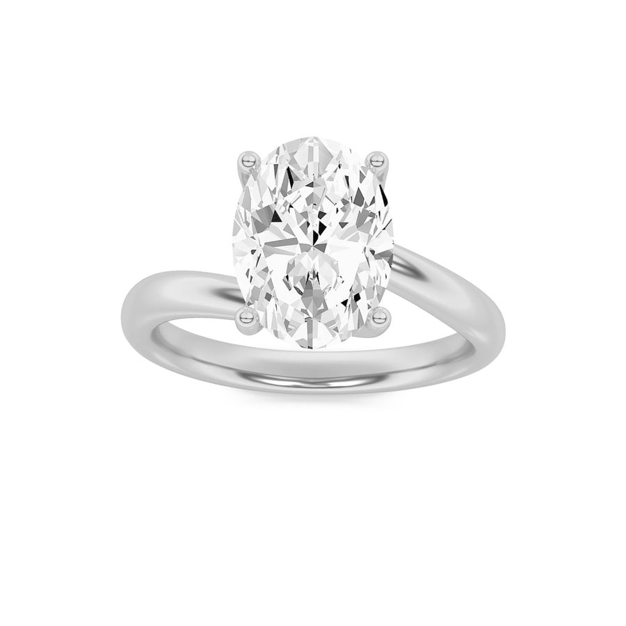 Oval Shape Bypass Shank Engagement Ring lab grown diamond