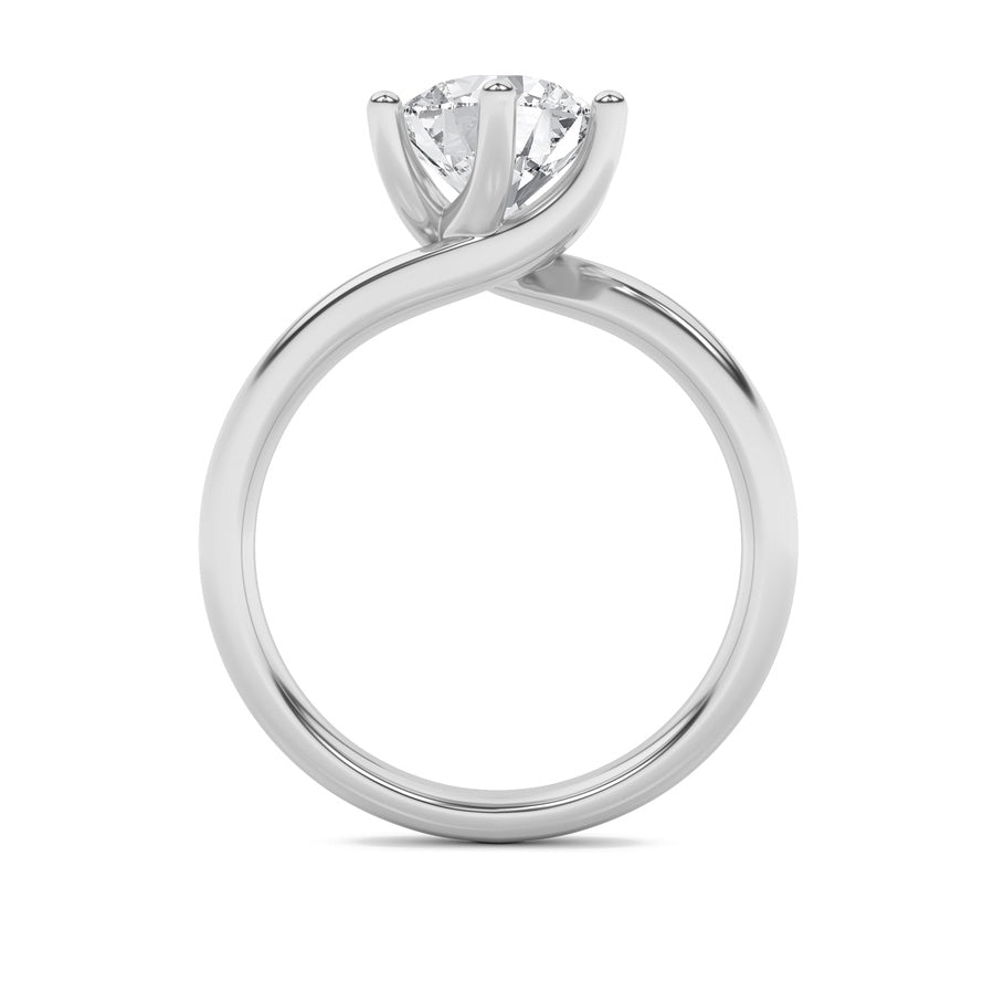 2Cttw Round Shaped Lab Grown Diamond (F/VS) BypassShank Engagement Ring in 14K Gold
