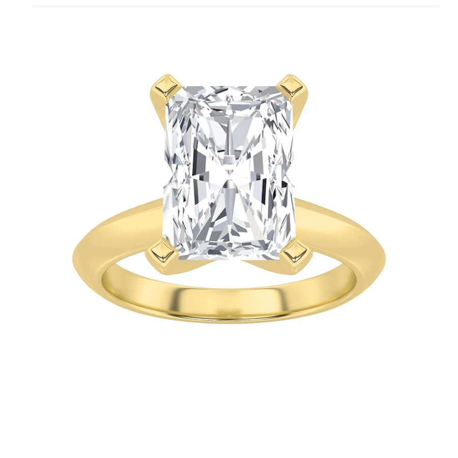 2Cttw Radiant Shaped Lab Grown Diamond (F/VS) Knife Edge Shank Solitaire Engagement Ring in 14K Gold