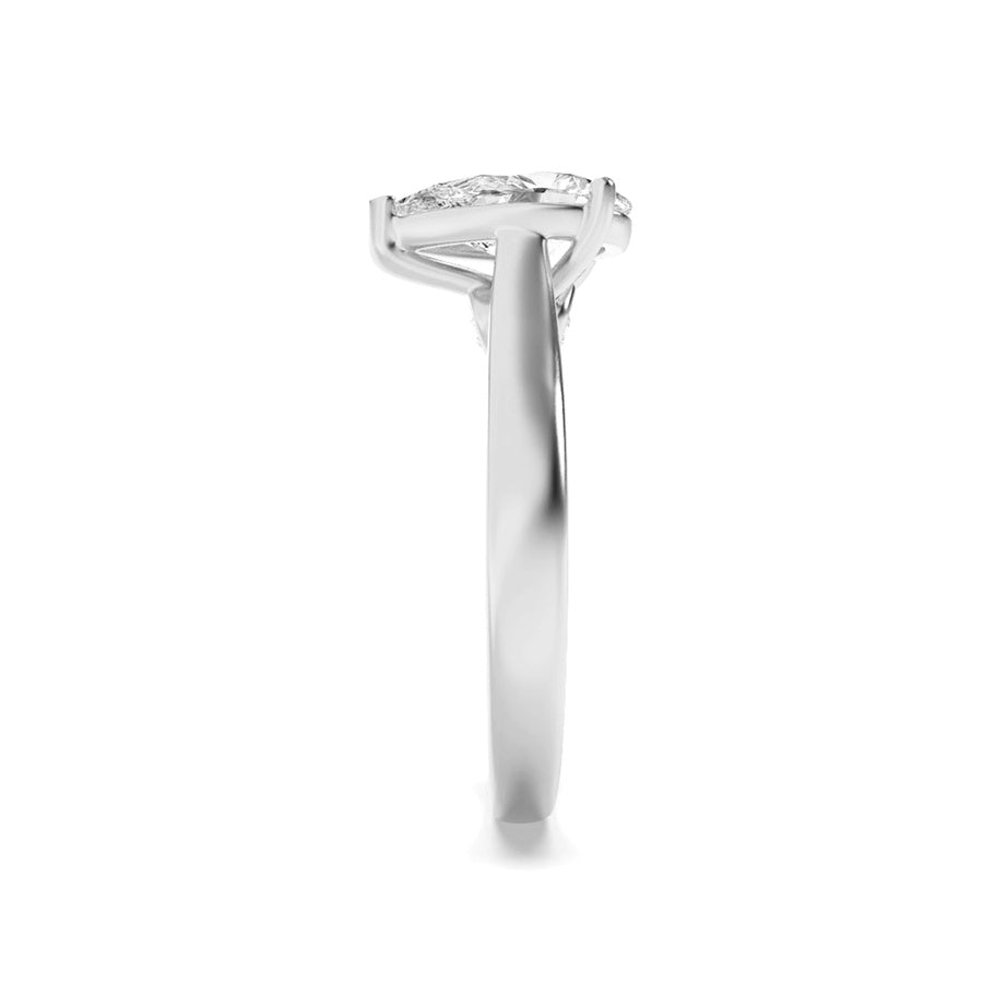 2Cttw Pear Shaped Lab Grown Diamond (F/VS) Accented Bridge Shank Engagement Ring in 14K Gold