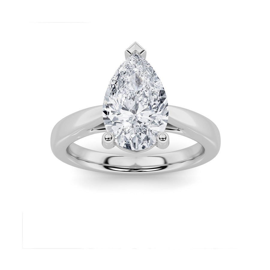 2Cttw Pear Shaped Lab Grown Diamond (F/VS) ClassicShank Solitaire Engagement Ring in 14K Gold