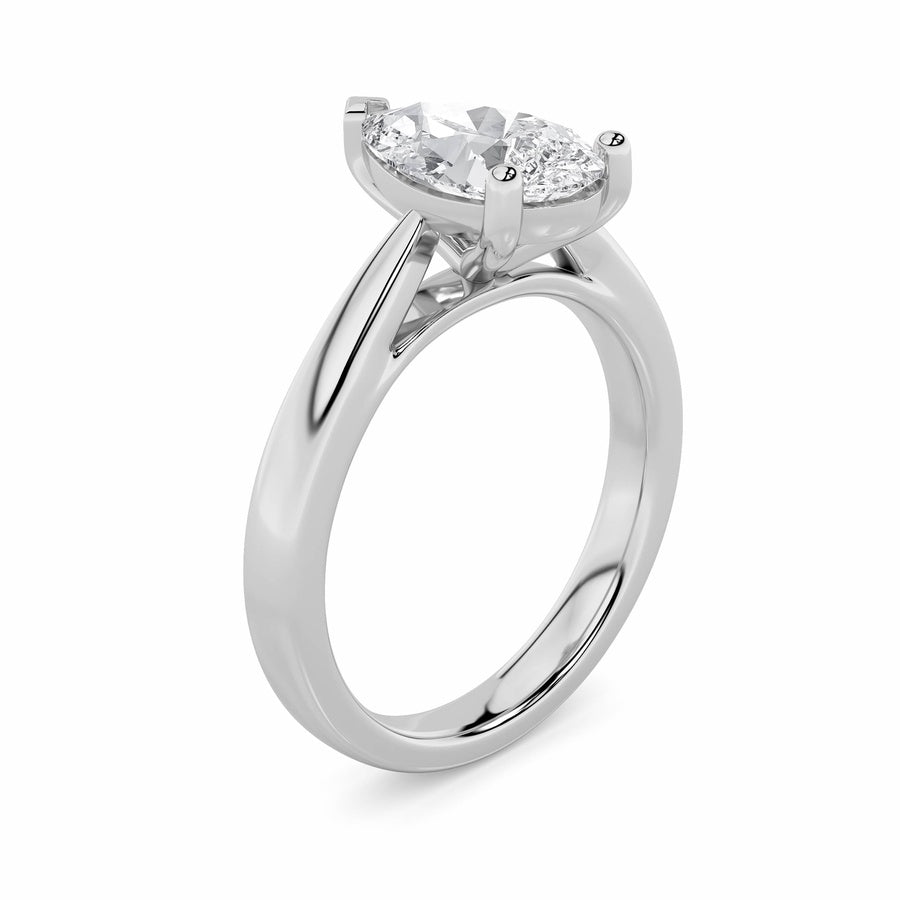 2Cttw Pear Shaped Lab Grown Diamond (F/VS) ClassicShank Solitaire Engagement Ring in 14K Gold