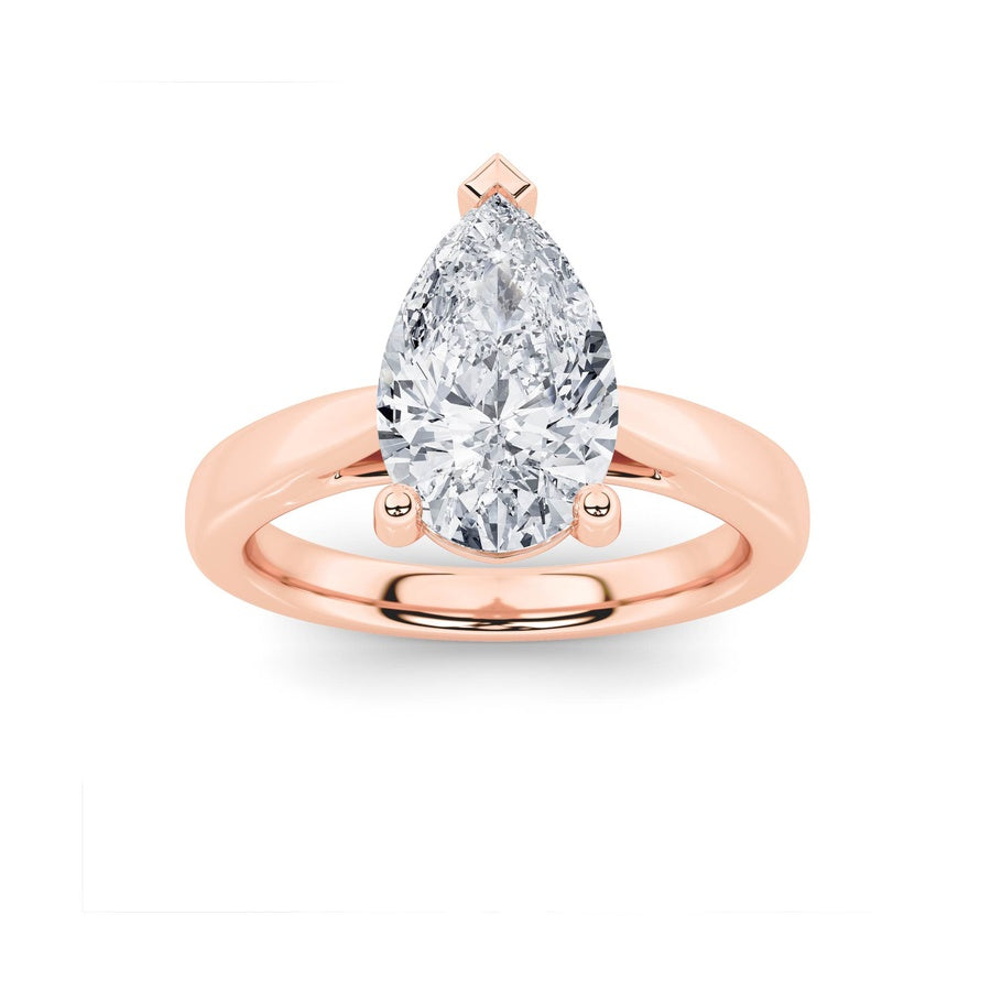 2Cttw Pear Shaped Lab Grown Diamond (F/VS) ClassicShank Solitaire Engagement Ring in 14K Gold