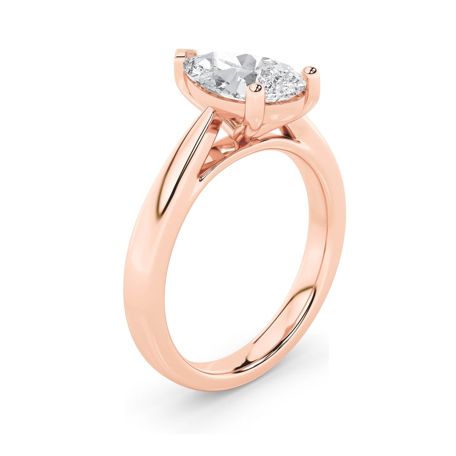 2Cttw Pear Shaped Lab Grown Diamond (F/VS) ClassicShank Solitaire Engagement Ring in 14K Gold