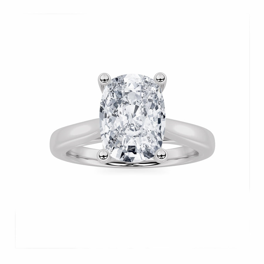 2Cttw Elongated Cushion Shaped Lab Grown Diamond (G/VS) Two Tone Cathedral Shank Engagement Ring in14K Gold