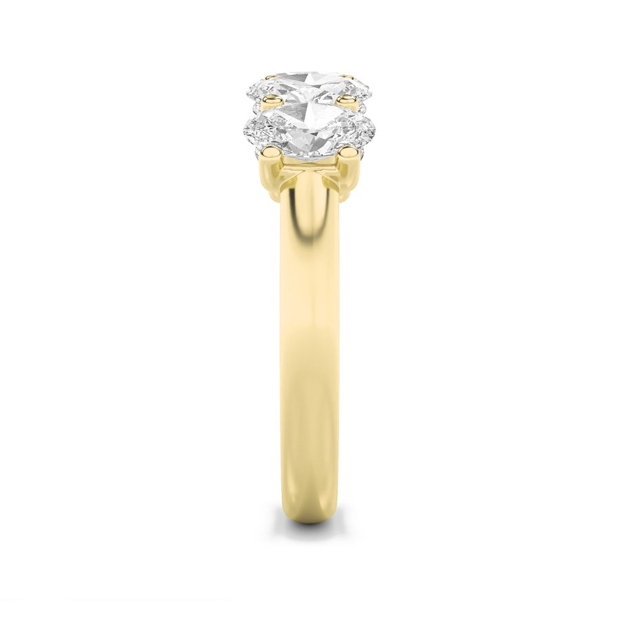 Oval Shape Five Stone Band Ring lab grown diamond