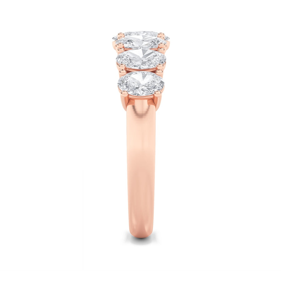 2Cttw Oval Shaped Lab Grown Diamond (F/VS) Seven Stone Band Ring in 14K Gold