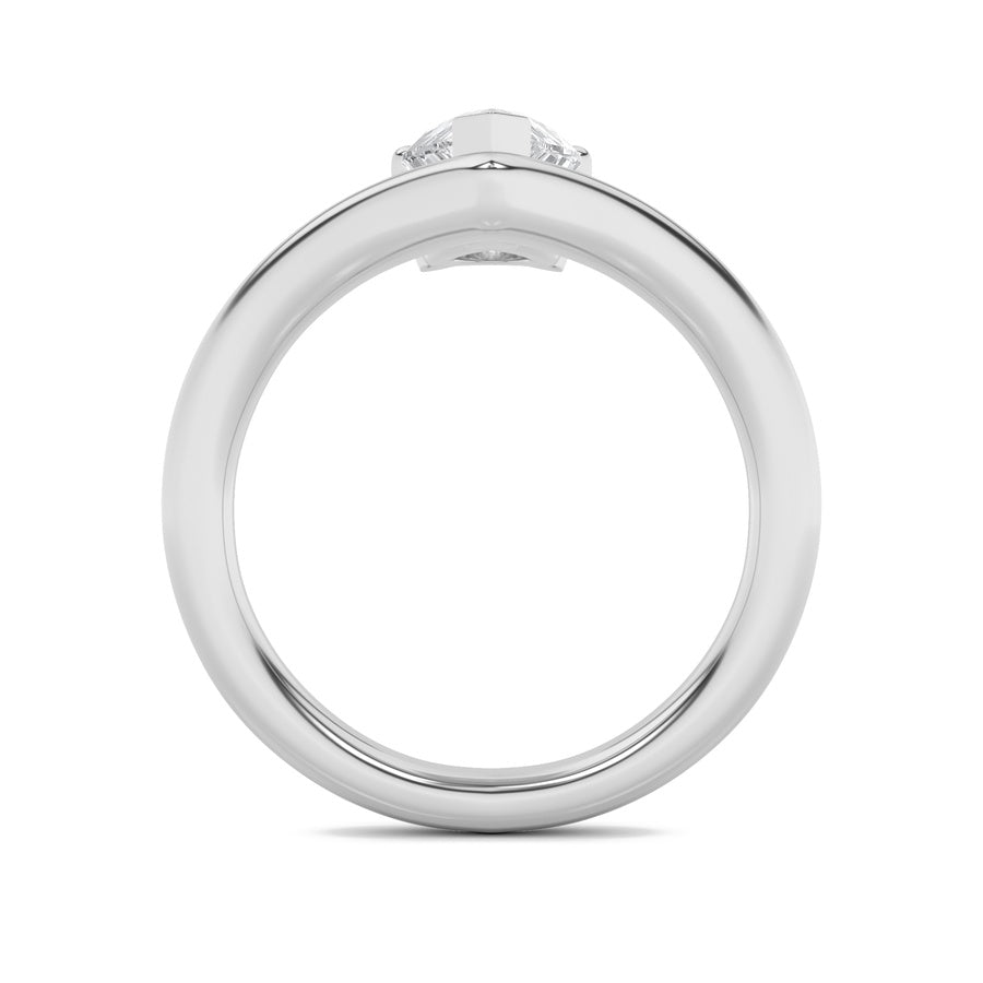 Pear Shape Chevron Solitaire Engagement Ring lab grown diamond