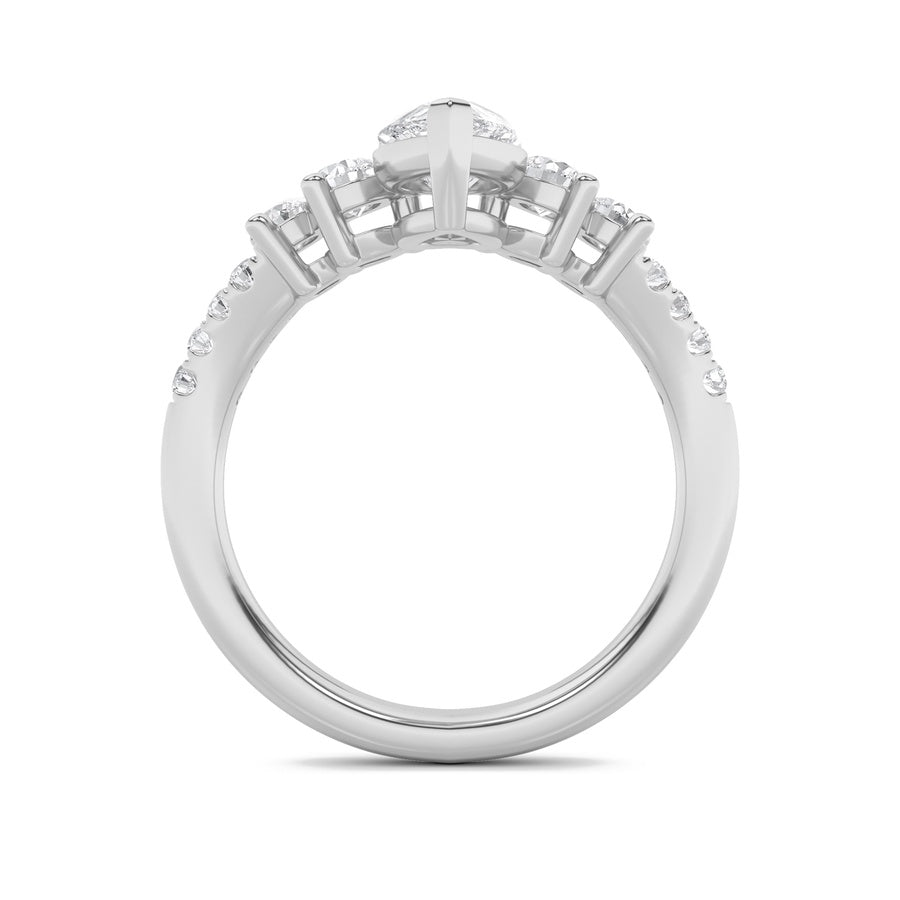 Pear Shape Fancy Contour Ring lab grown diamond