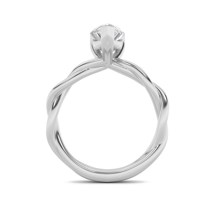 2Cttw Pear Shaped Lab Grown Diamond (F/VS) TwistedShank Solitaire Engagement Ring in 14K Gold