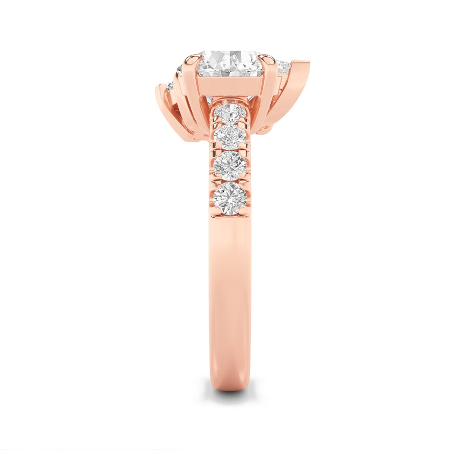 Round Shape Toi Et Moi Engagement Ring lab grown diamond