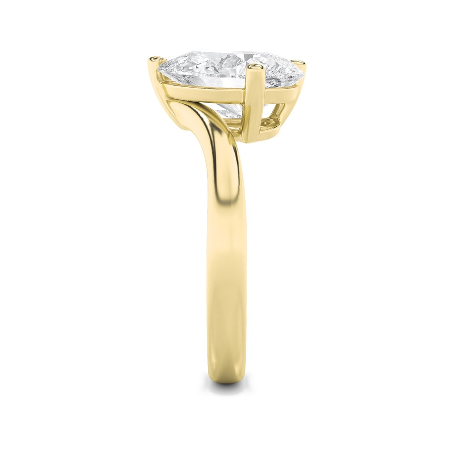 3Cttw Pear Shaped Lab Grown Diamond (F/VS) Toi etMoi Engagement Ring in 14K Gold
