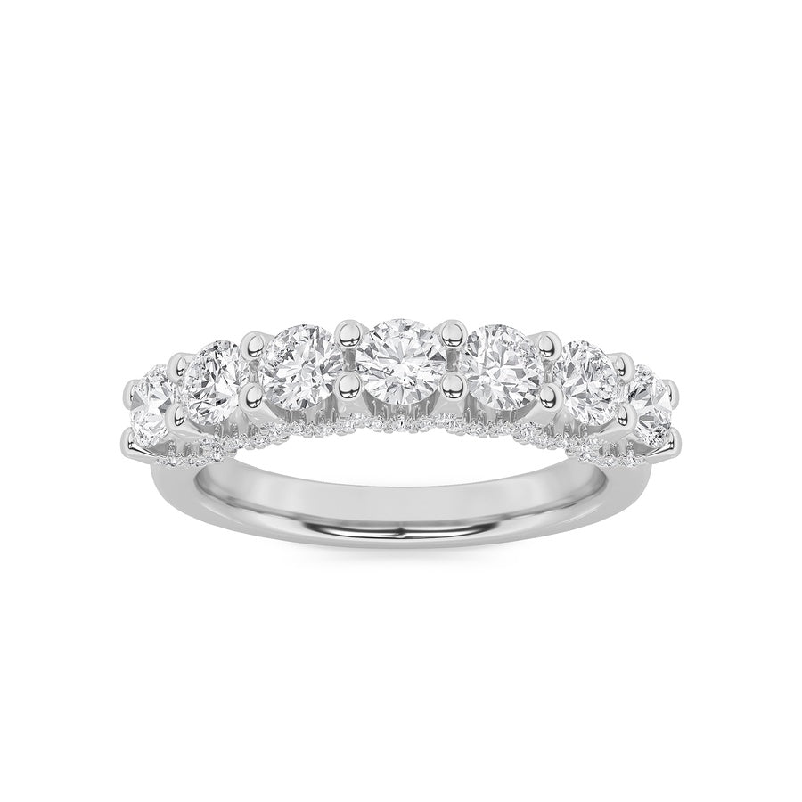 Round Shape Accented Double Halo Set Of Band And Ring lab grown diamond