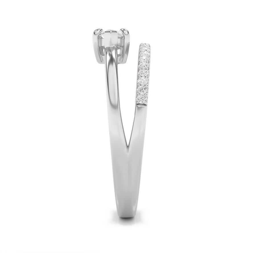0.5Cttw Marquise Shaped Lab Grown Diamond (G/VS) Fashion Ring in 10K Gold