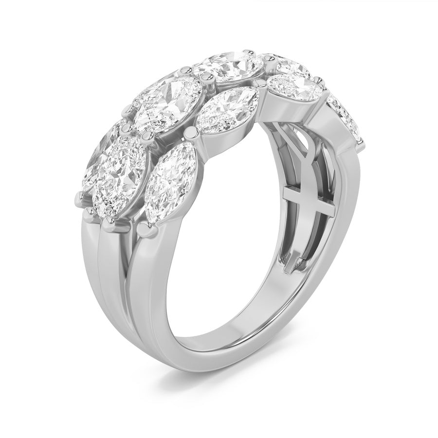 Oval Shape Multi Stone Band Ring lab grown diamond