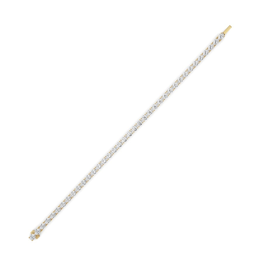 7Cttw Oval Shaped Lab Grown Diamond (F/VS) TennisBracelet in 14K Gold