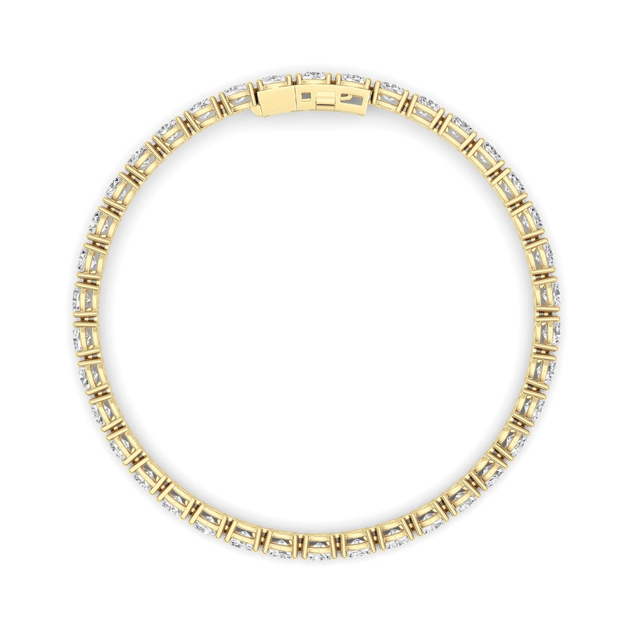 7Cttw Oval Shaped Lab Grown Diamond (F/VS) TennisBracelet in 14K Gold