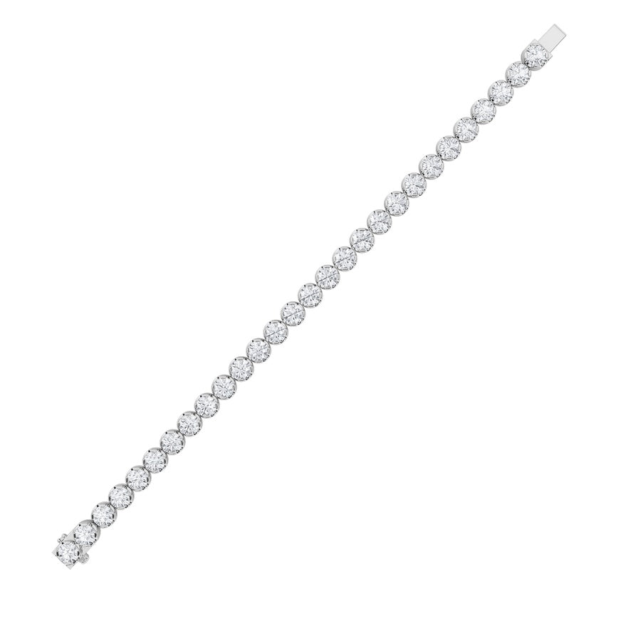 12Cttw Round Shaped Lab Grown Diamond (F/VS) Bracelet in 14K Gold