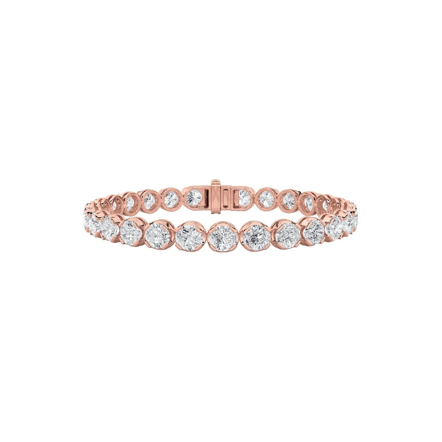7Cttw Round Shaped Lab Grown Diamond (F/VS) Bracelet in 14K Gold