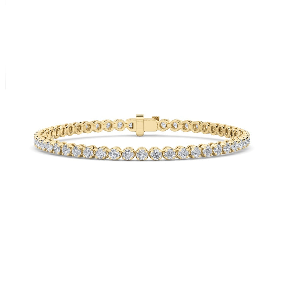 8Cttw Round Shaped Lab Grown Diamond (F/VS) Bracelet in 14K Gold